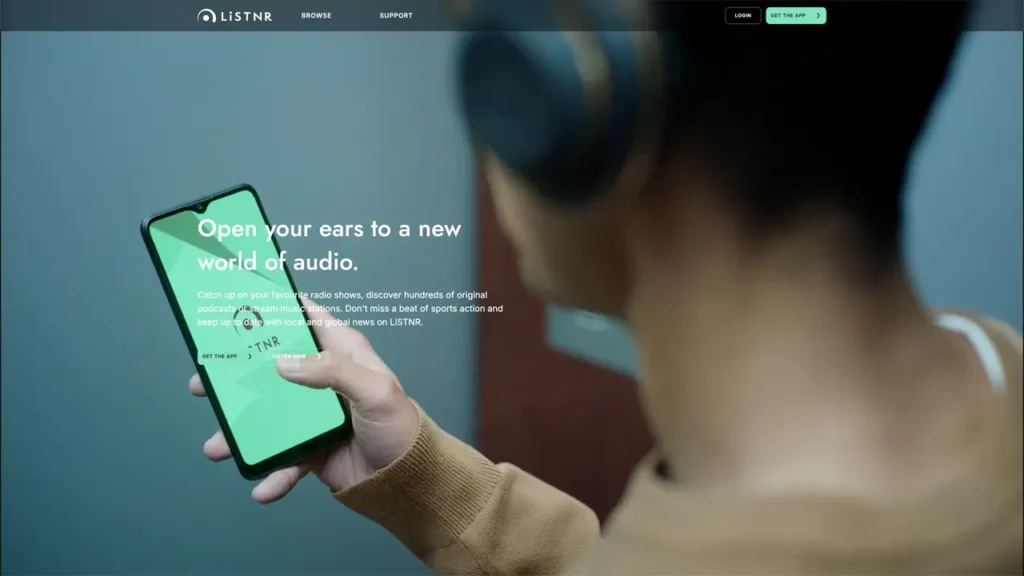 LiSTNR home page.
