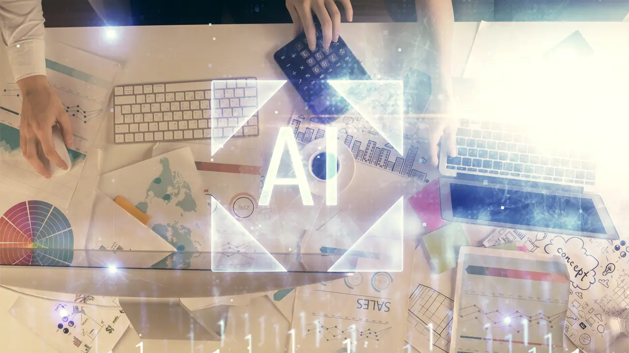 A group of marketers using AI.