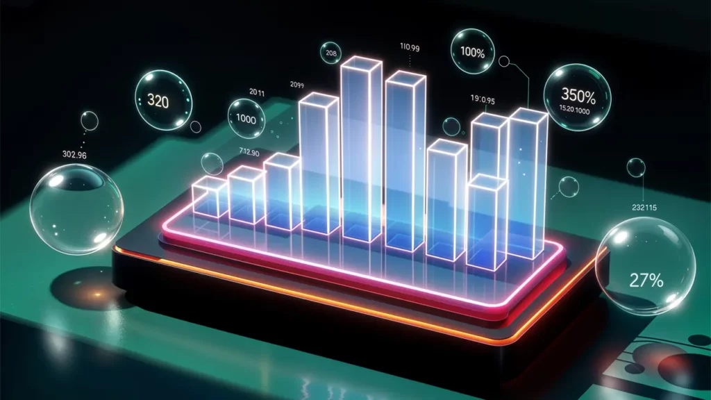 An interactive bar chart showing giant improvements in data and traffic.