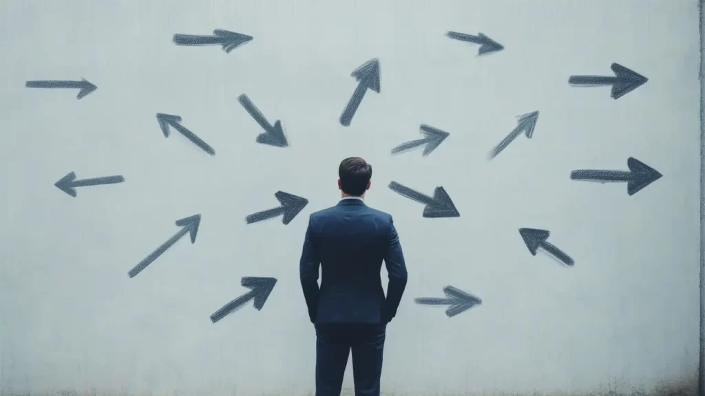 A man trying to make a decision.