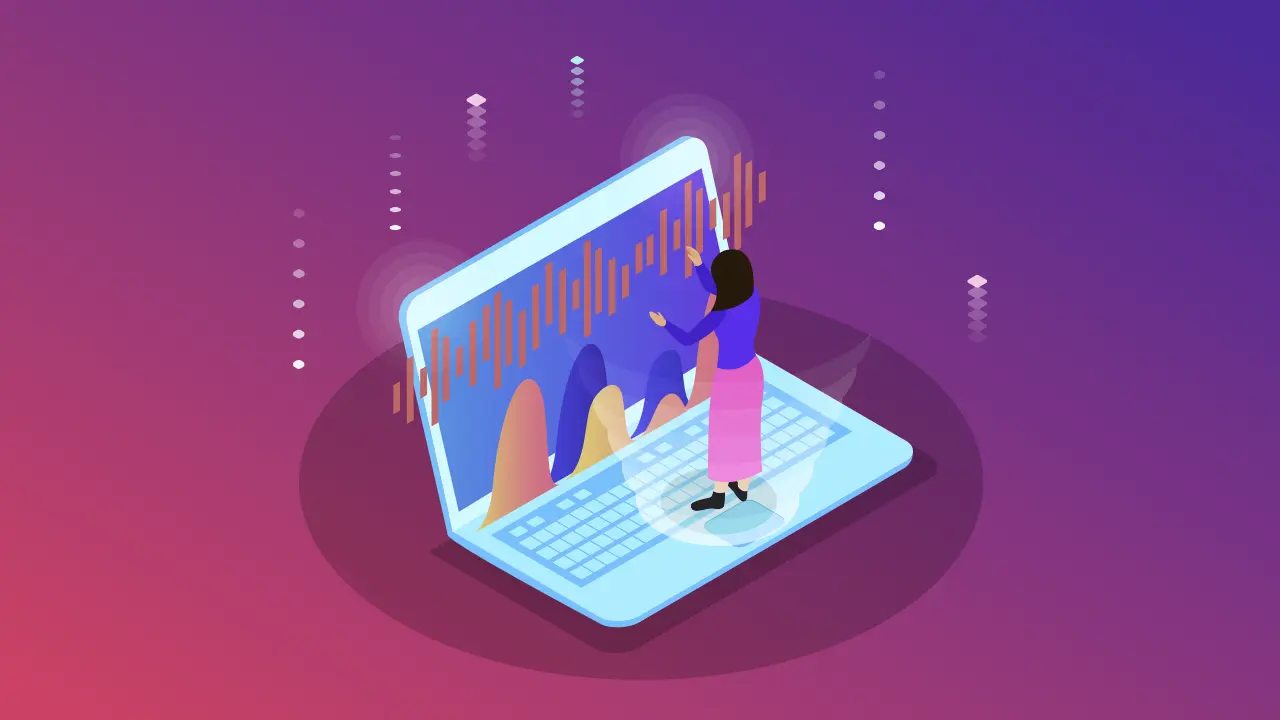 A woman testing voice-API solutions on her laptop.