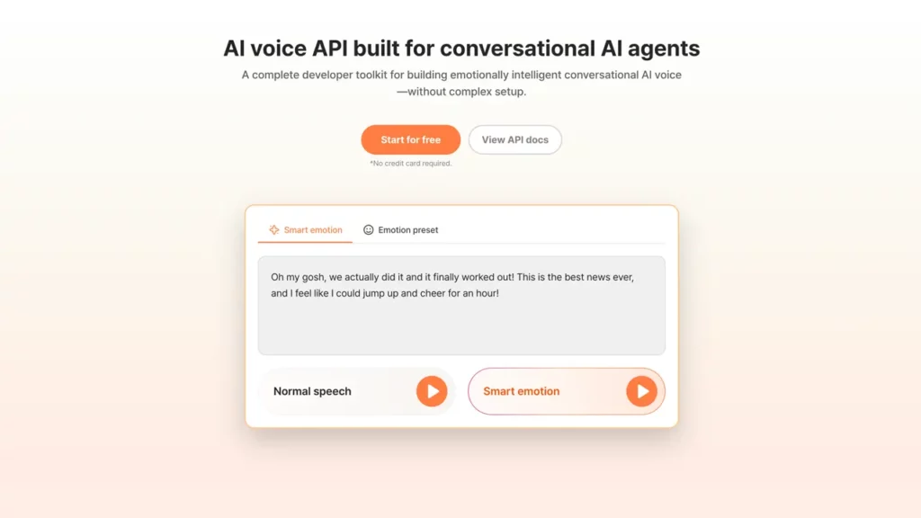 Typecast SSFM 3.0 API landing page.