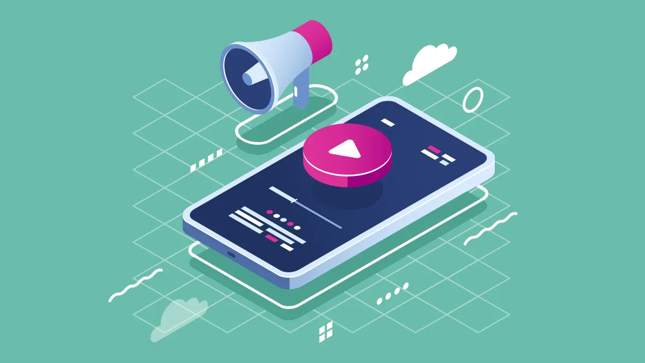 A mobile and megaphone.