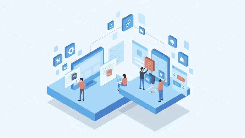 A group of people exploring the different applications of an API voice.