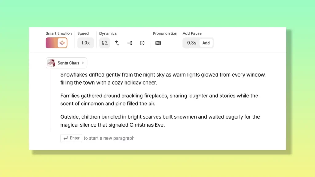 Typecast AI text-to-speech showcase.
