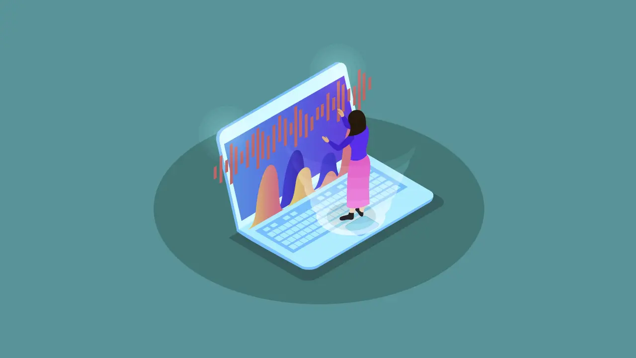 A woman accessing TTS on her laptop.