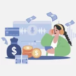 A woman listening to TTS that was cheap to purchase.