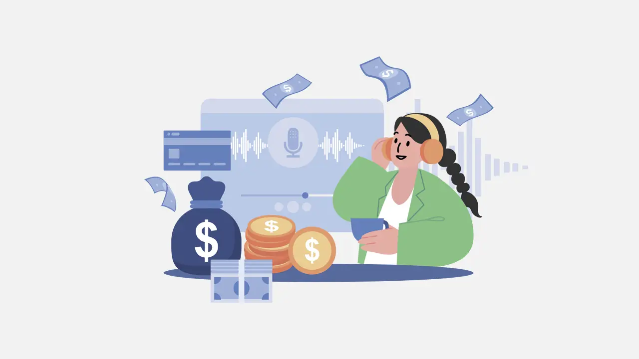 A woman listening to TTS that was cheap to purchase.