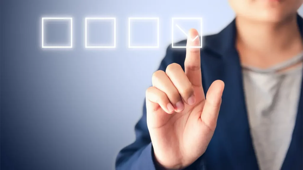 A person choosing an option.