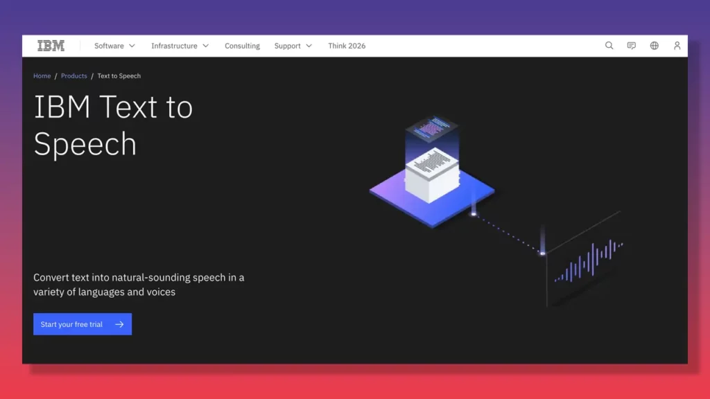 IBM text-to-speech page.