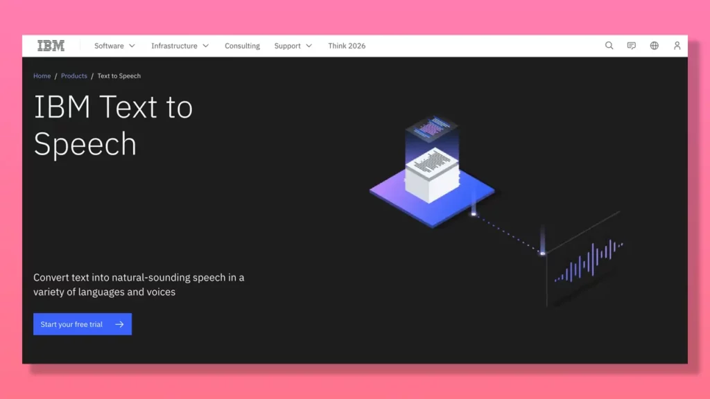 IBM text-to-speech page.