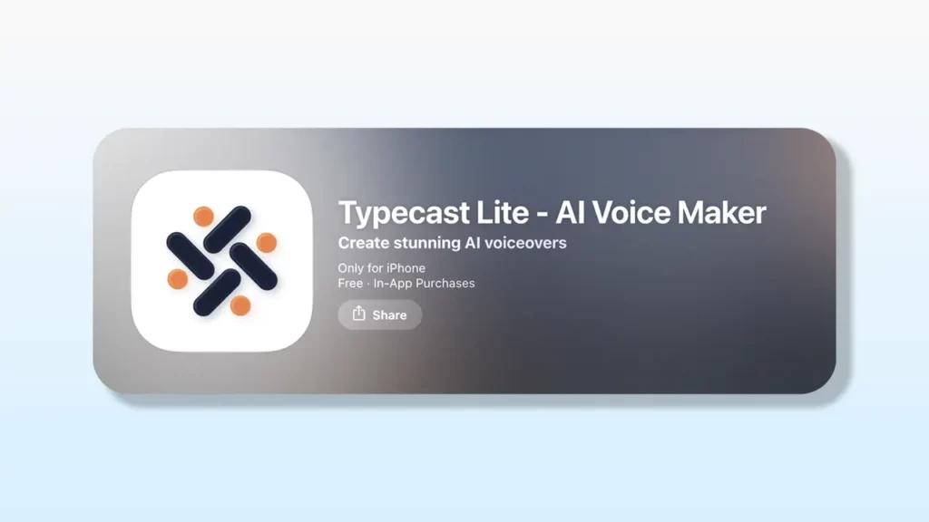 Typecast Lite app.
