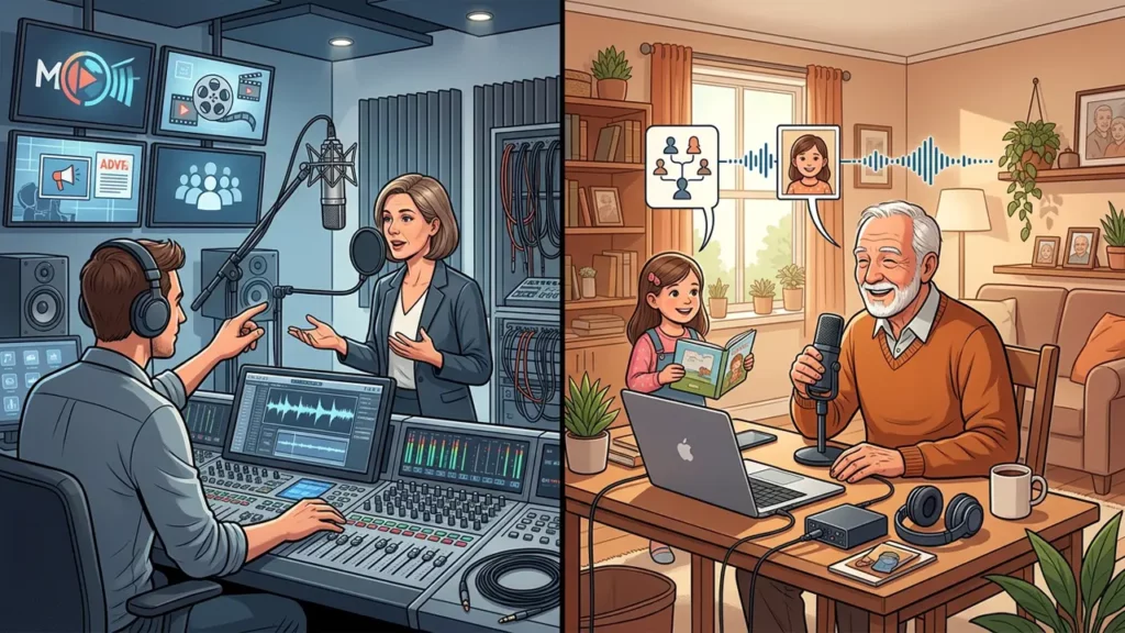 Professional voice cloning vs personal voice cloning.