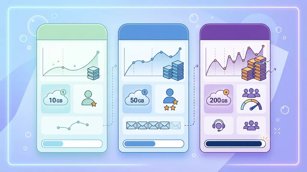 Subscription plans and usage limits compared.