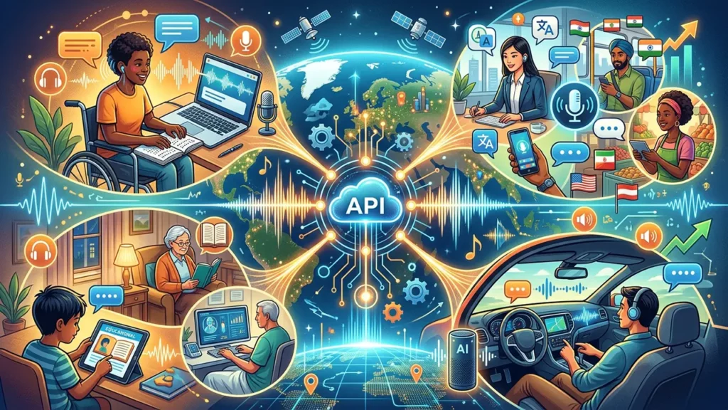 Different groups of people around the world using TTS API in their everyday lives.