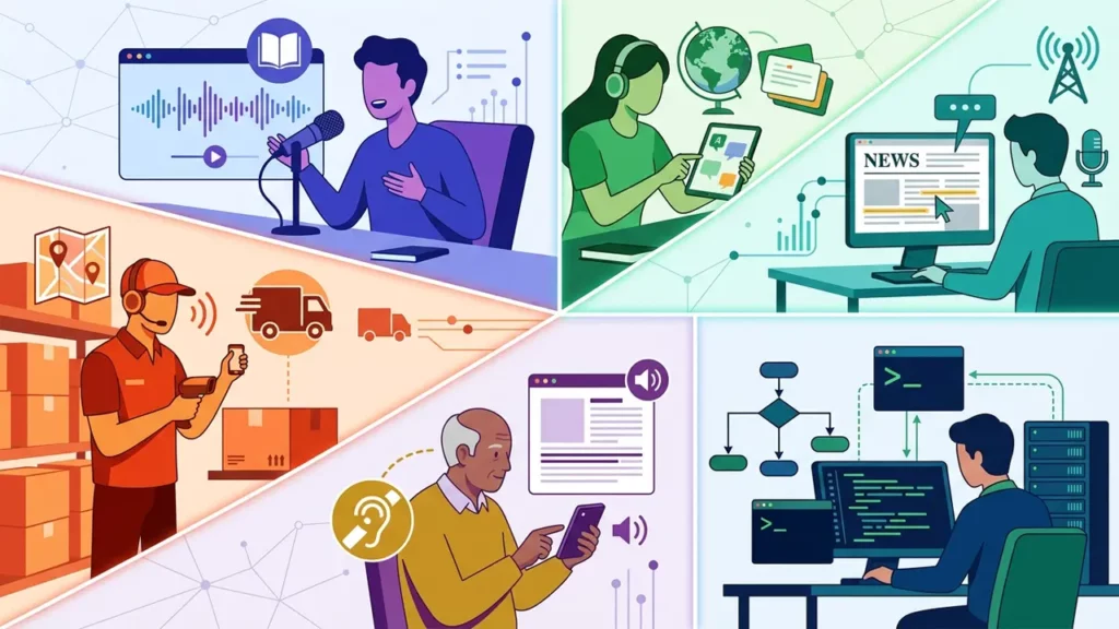 People exploring various different TTS use cases.