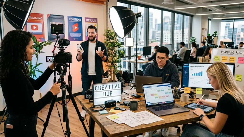 Content creation and marketing in the workplace.