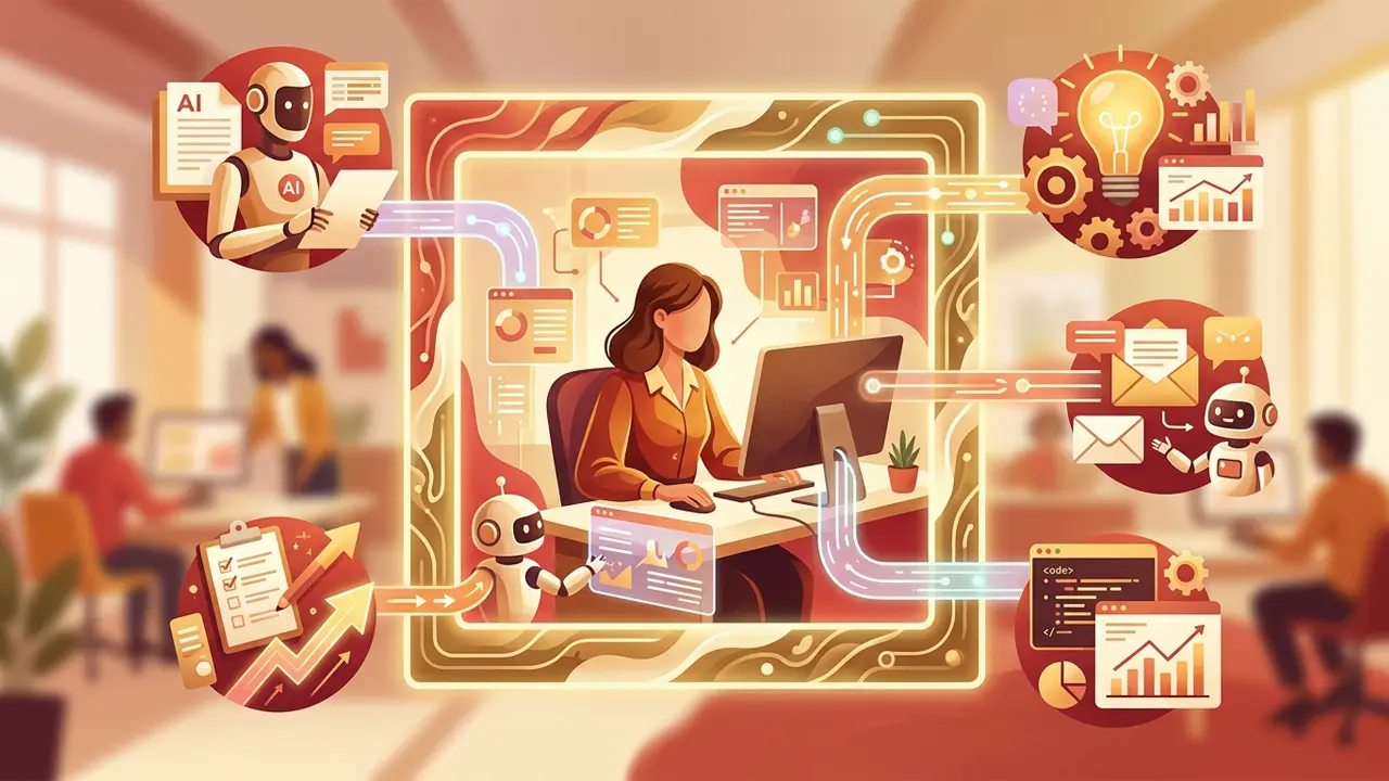 A group of people using AI workflows in their daily work processes.