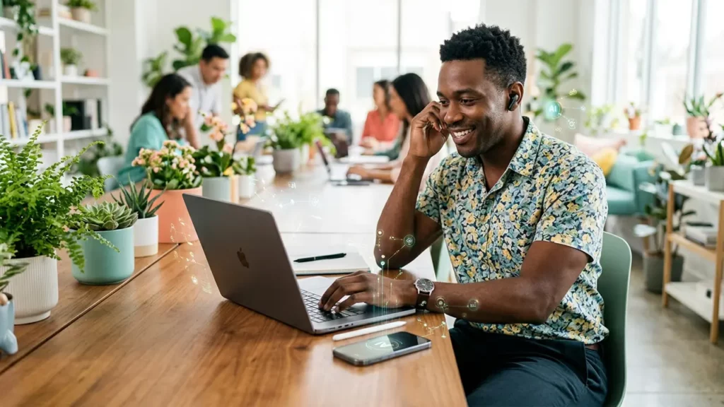 A man using AI to improve productivity.