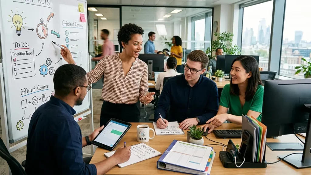 People working in the office.