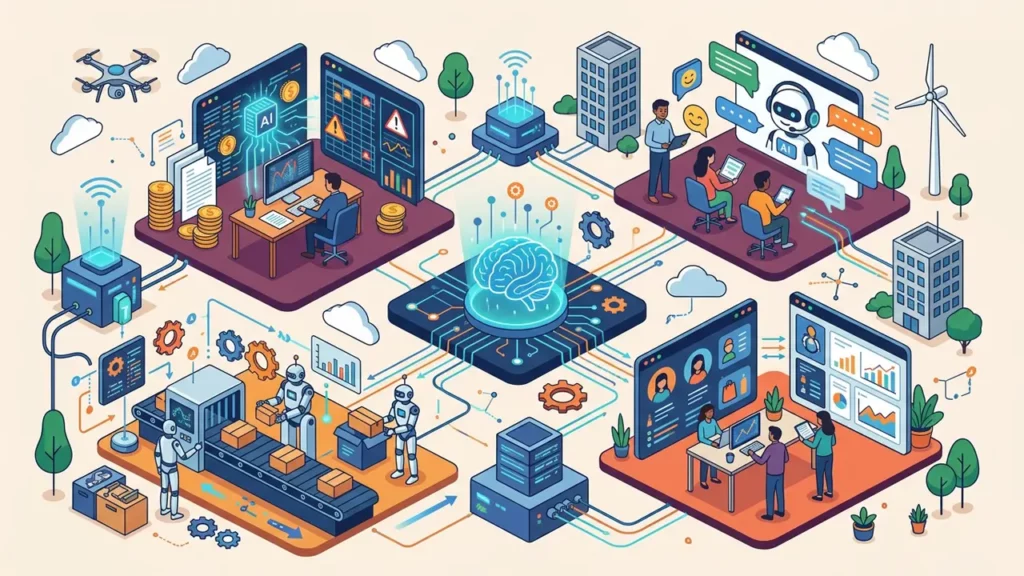 Real-world examples of AI solving business problems.