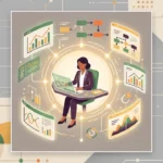 A woman using AI for decision making.