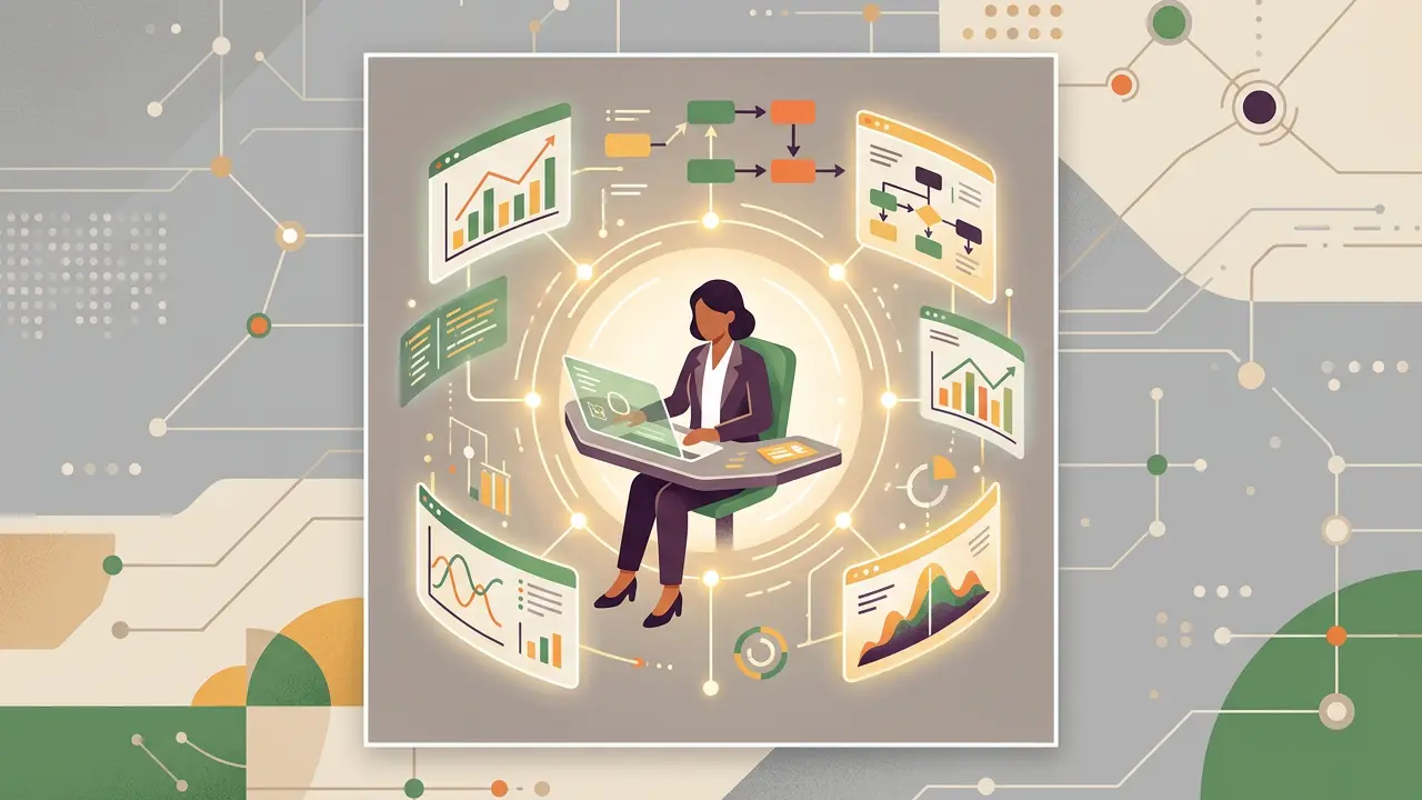 A woman using AI for decision making.