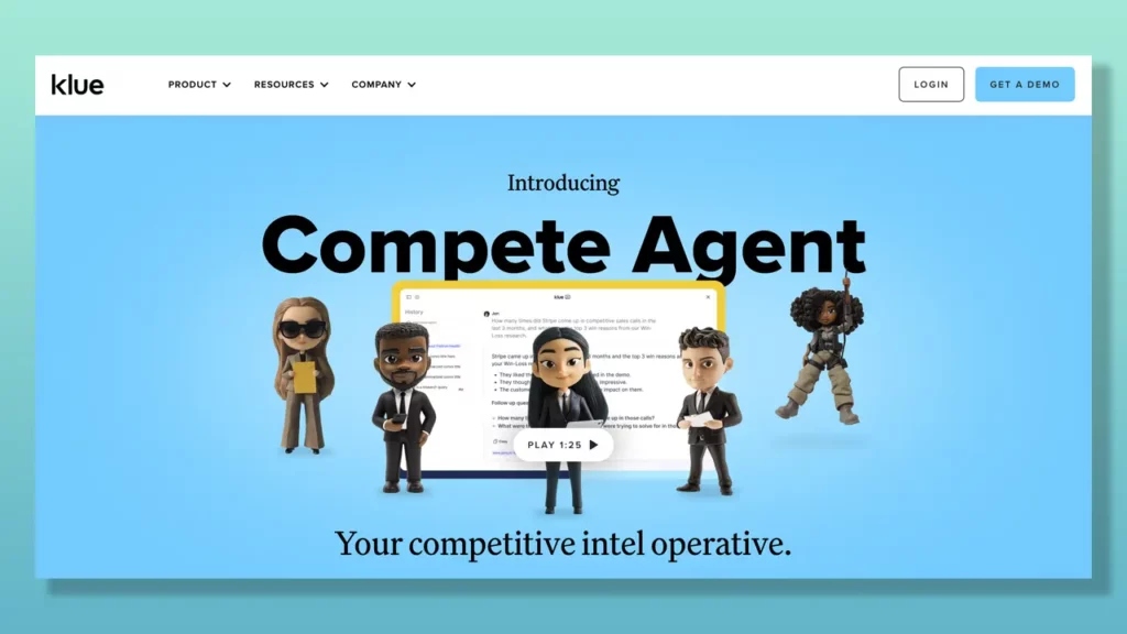 Klue home page.