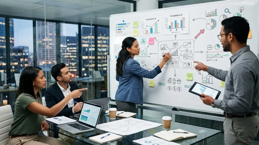 A group of people turning competitive insights into action.