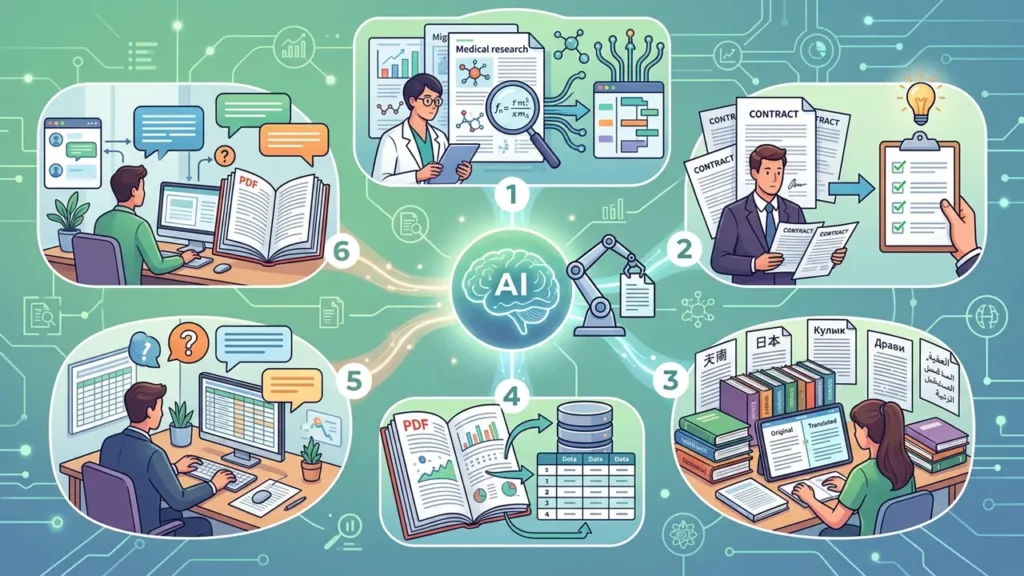 AI PDF summarizer use cases.