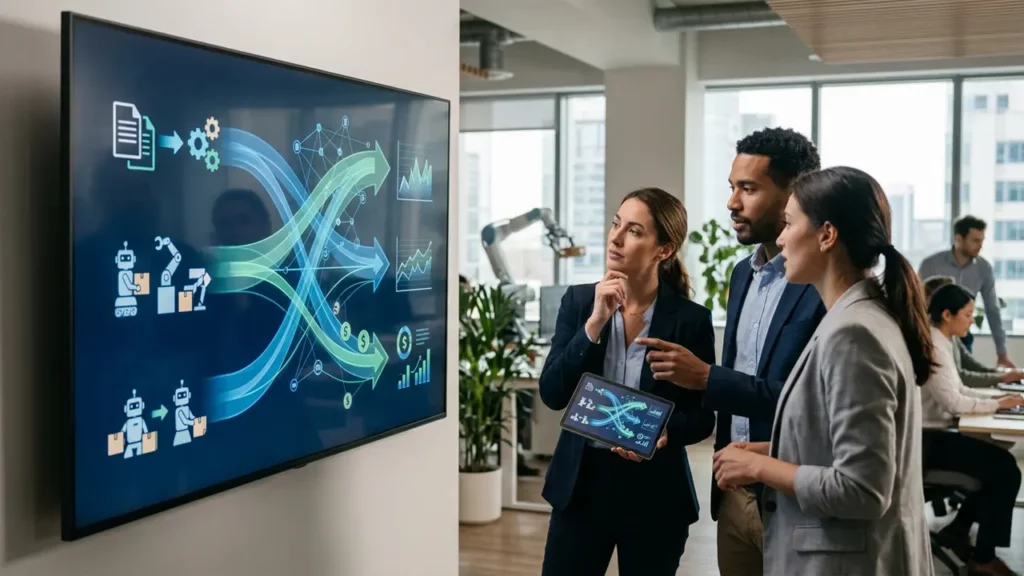 A group of people exploring how to automate business processes with AI
