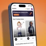 Typecast's AI voice app being used on an iPhone.