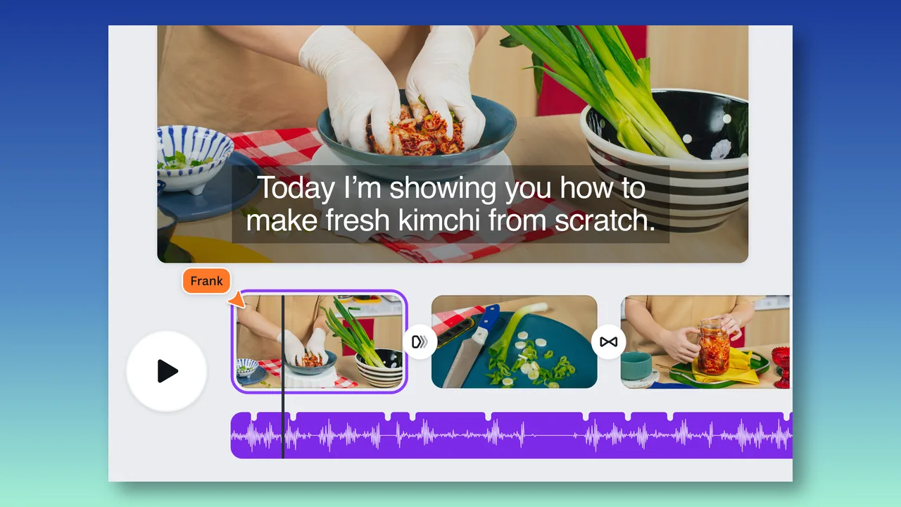 Canva video preview with captions displayed above the audio timeline