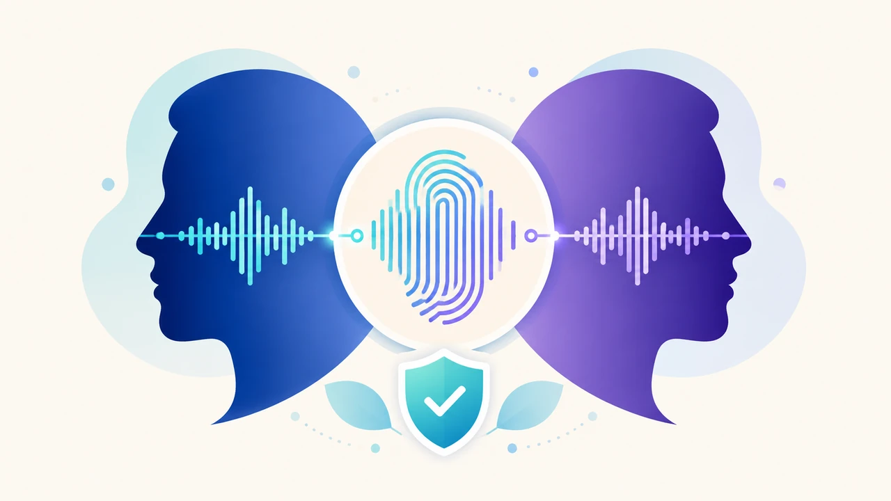 Matching voice waveforms connected through a voiceprint with a consent check