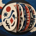 Circular paper flipbook and cinema sprockets representing translated captions in video