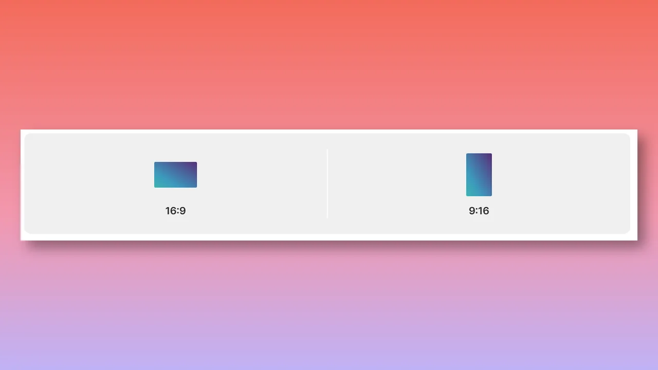 Typecast Video Editor aspect-ratio selection for starting a video project