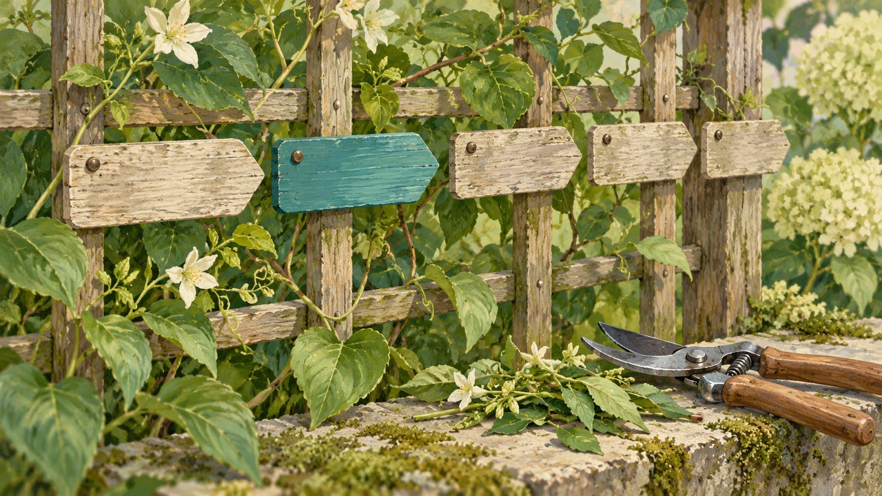 Maintain the lesson after launch — One fresh label replaces an older label on a lesson-maintenance trellis.