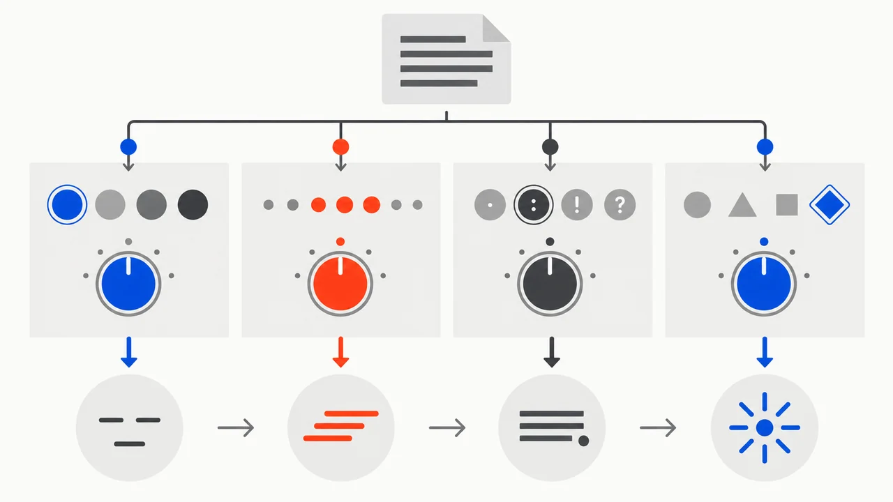 Control matrix: what to compare before publishing — controlled-variable diagram.