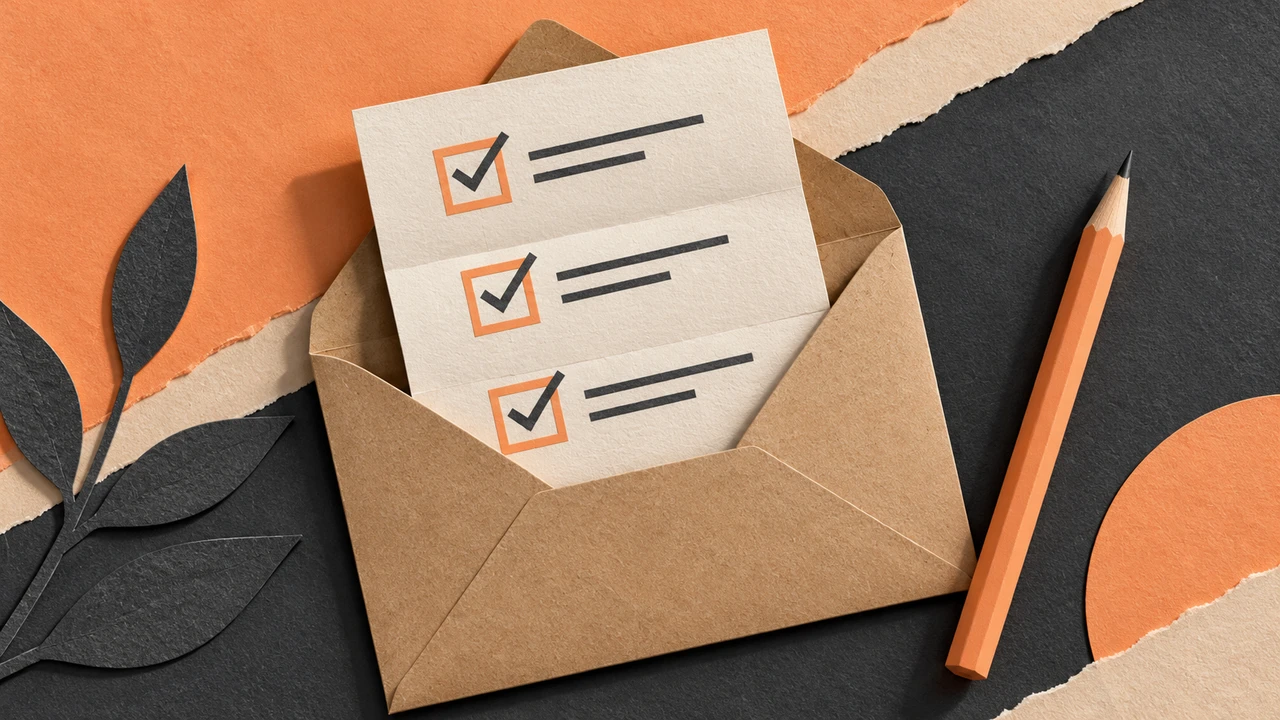 2. The resource-driven CTA — about 20 seconds — An envelope holds a practical checklist resource.