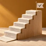 Training Video Script: An Instructional Template — A staircase made from script pages leads to a checked goal.