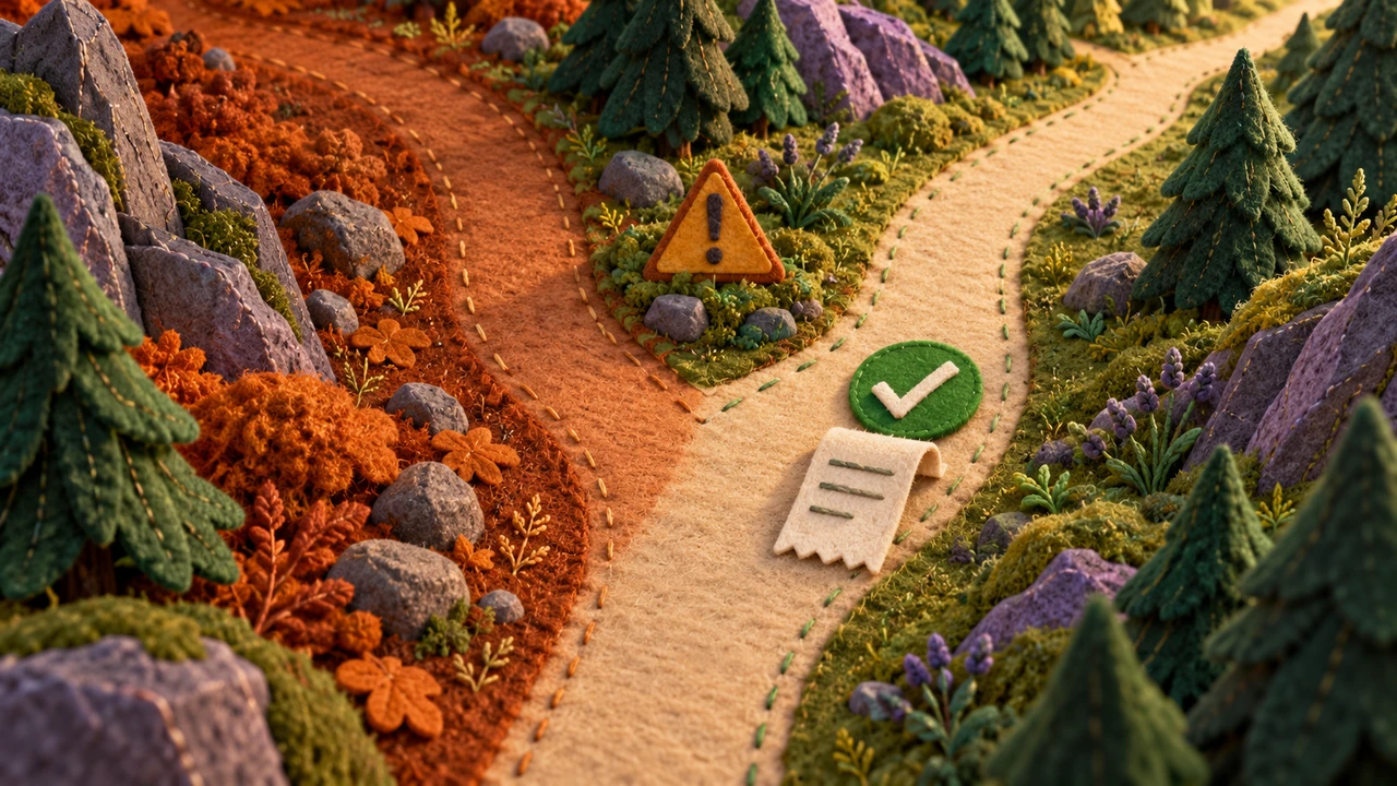 Add knowledge checks where mistakes matter — A felt path branches at a knowledge-check decision.